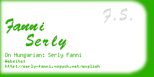 fanni serly business card